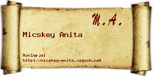 Micskey Anita névjegykártya